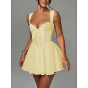 lace-up a-line summer party dress, view 3 - MRSLM