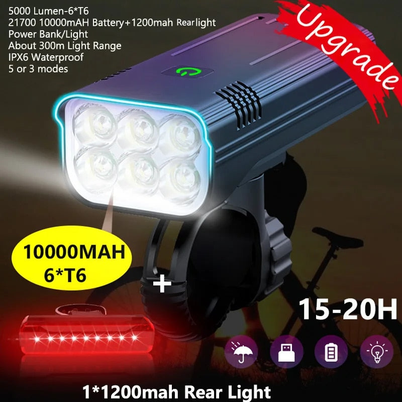 ultrabright 5000 lumens usb rechargeable bike light, view 8 - MRSLM