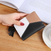 plaid mini wallet with tassel, view 2 - MRSLM