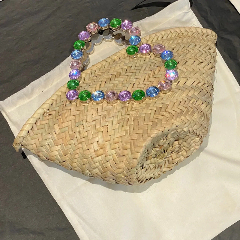 woven vacation style handbag for women, view 2 - MRSLM