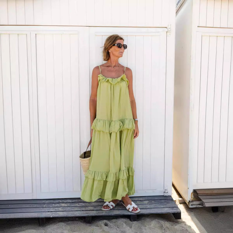 women's ruffled cotton summer dress - MRSLM