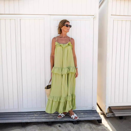 women's ruffled cotton summer dress - MRSLM
