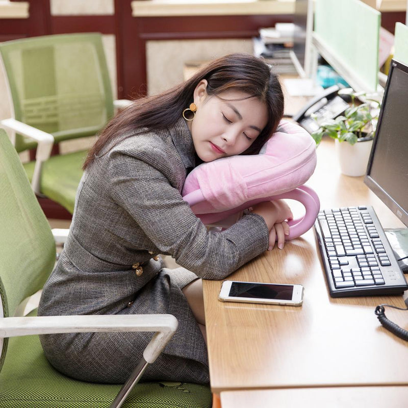 U-shaped neck pillow with phone holder, view 8 - MRSLM