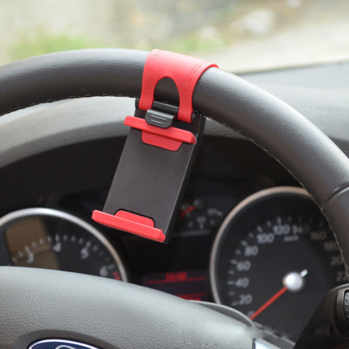 Universal Car &amp; Bike Steering Wheel Phone Mount - GPS/Navigation Holder