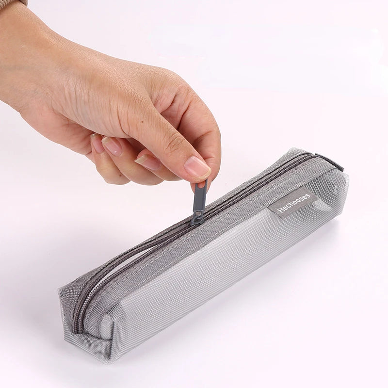 transparent mesh zipper cosmetic bag, view 9 - MRSLM