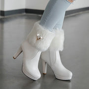 Short chunky heel booties, view 3 - MRSLM