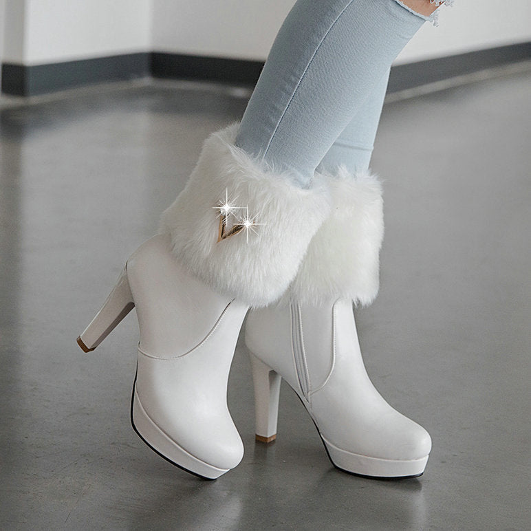 Short chunky heel booties, view 3 - MRSLM
