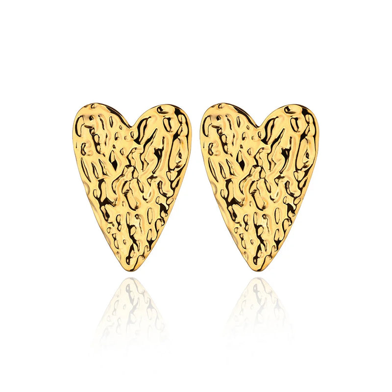 irregular heart stud earrings, view 2 - MRSLM