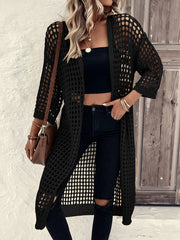 Women's open-knit long cardigan, view 5 - MRSLM