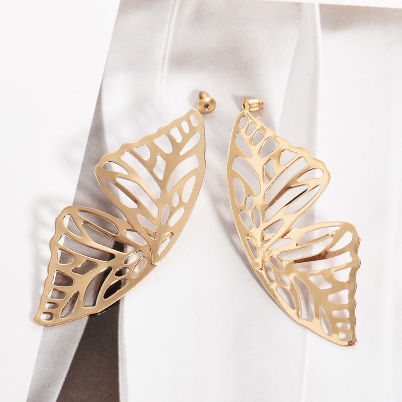 angel wing butterfly stud earrings for women, view 11 - MRSLM