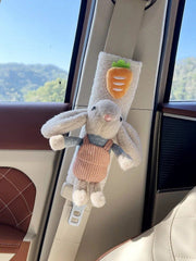 plush rabbit bear seat belt shoulder cover, view 12 - MRSLM