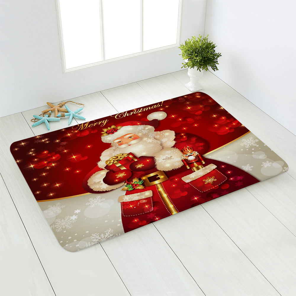 Christmas Santa Claus Non-Slip Flannel Doormat