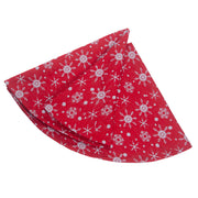White snowflake Christmas tree skirt, view 3 - MRSLM