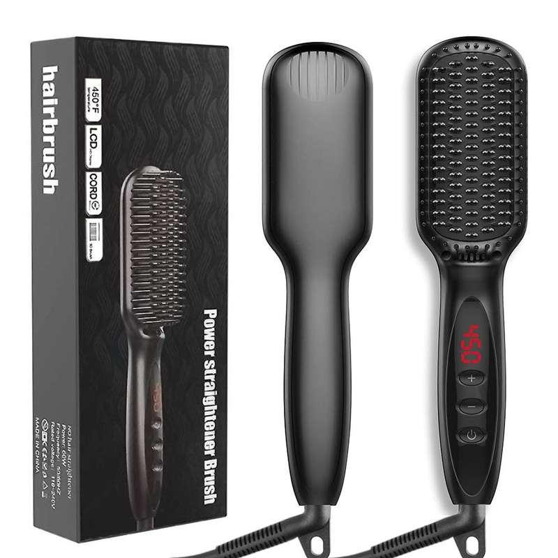 ceramic ionic hair straightener brush - MRSLM