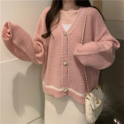 women's gentle loose knit cardigan coat, view 6 - MRSLM