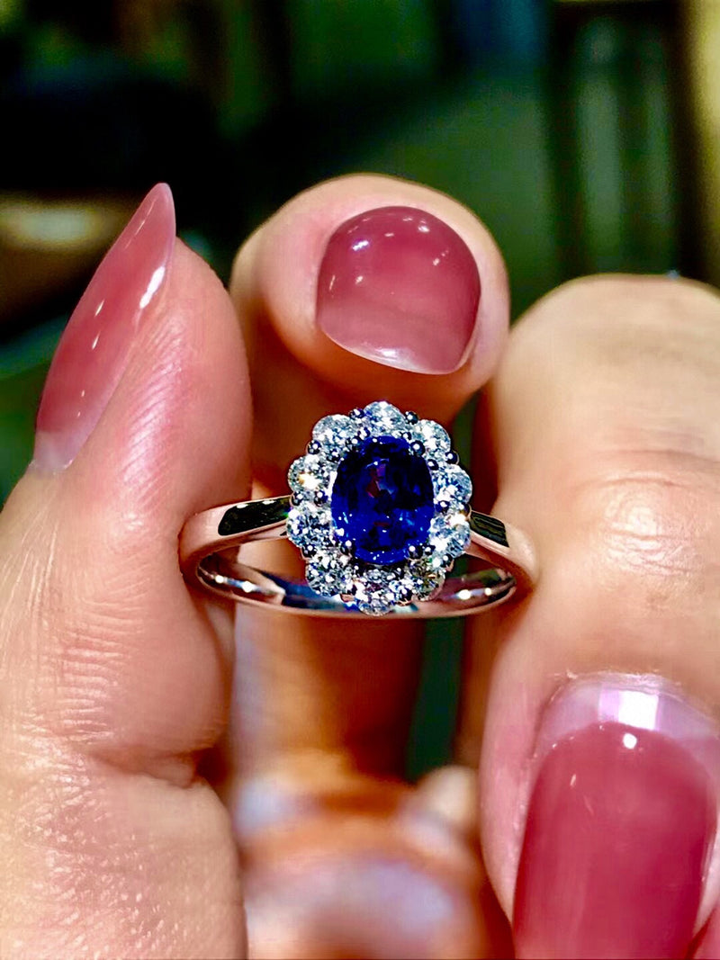 natural sapphire sterling silver ring, view 2 - MRSLM