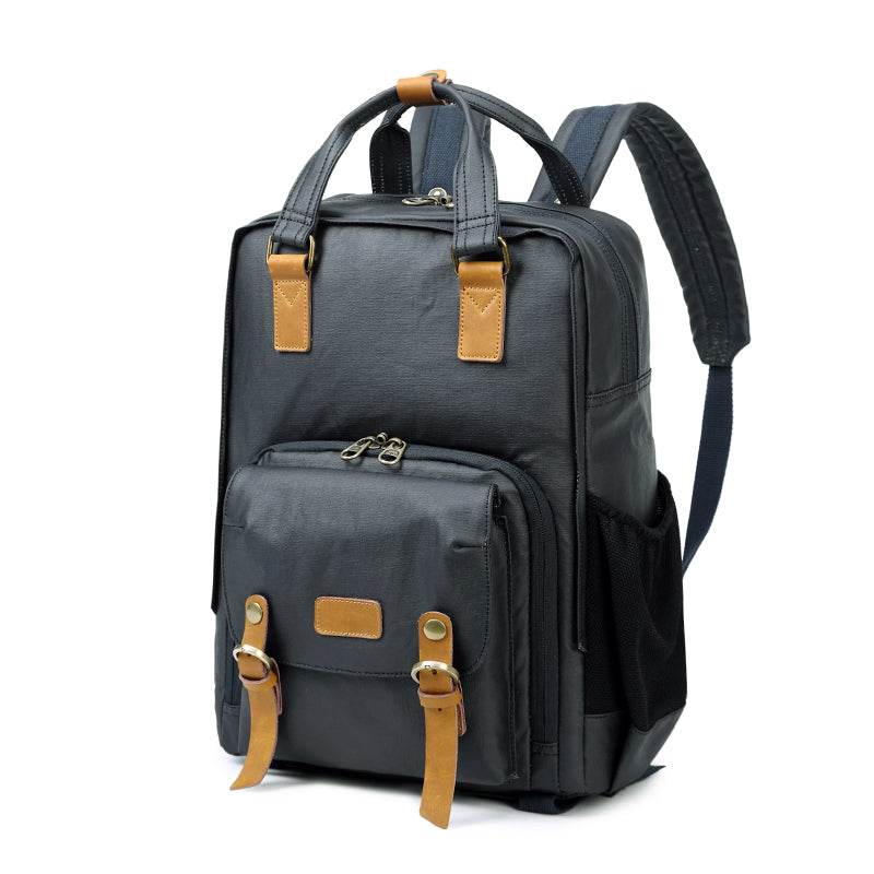 cotton canvas vintage backpack, view 5 - MRSLM