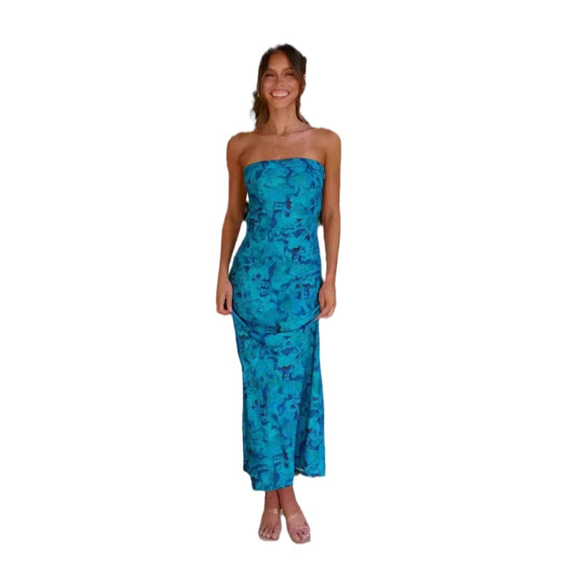 backless printed dress, view 5 - MRSLM