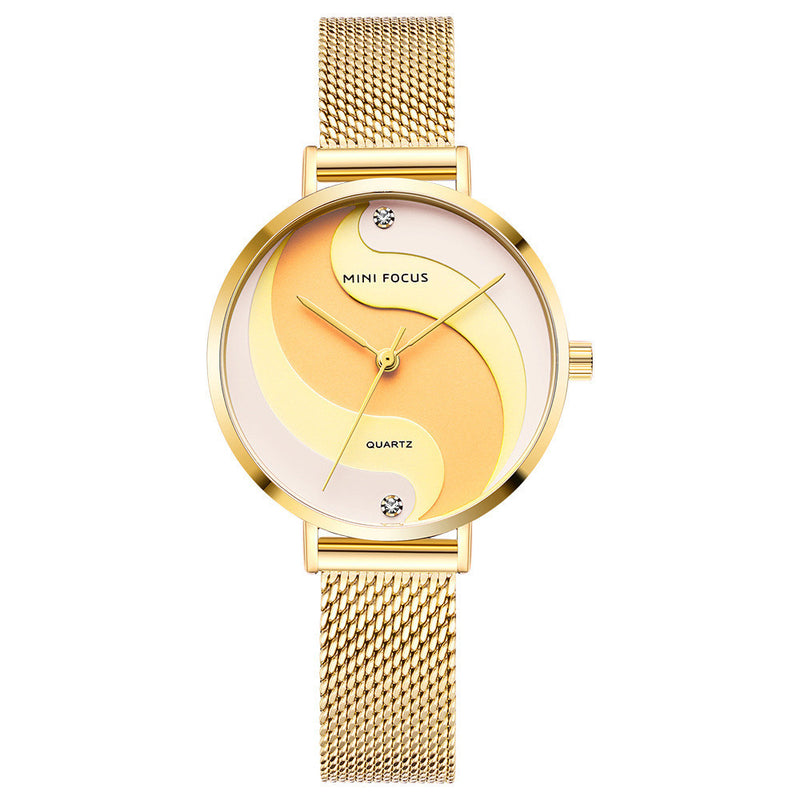 diamond-studded steel mesh watch, view 2 - MRSLM