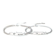 925 silver couple letter bracelets, view 4 - MRSLM