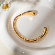 gold plated open bangle bracelet, view 5 - MRSLM