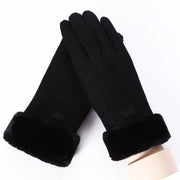 Women's plush-lined suede touchscreen gloves, view 14 - MRSLM