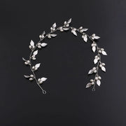 pearl flower leaf headband crown, view 2 - MRSLM