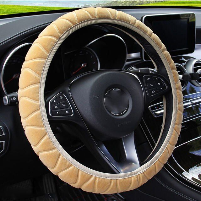 Soft winter plush steering wheel cover - MRSLM