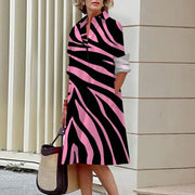 stripe 3D printed loose dress, view 4 - MRSLM