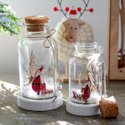 Light-up Christmas glass jar snow scene decoration, view 3 - MRSLM