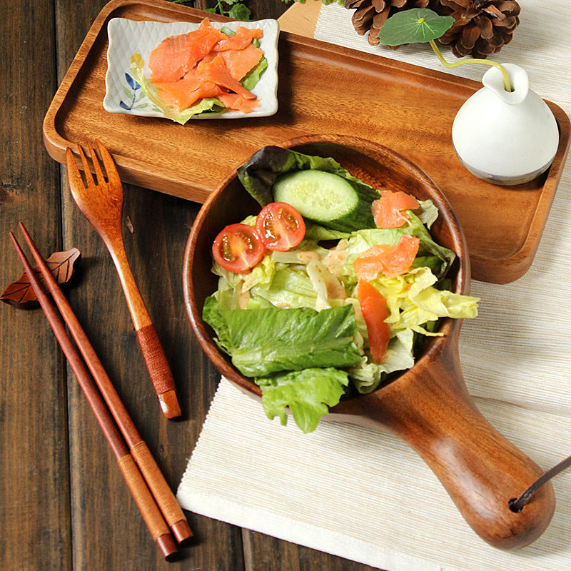 japanese style wooden bowl, view 3 - MRSLM