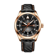 men's leather band quartz watch, view 8 - MRSLM