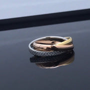 three color cross couple ring, view 5 - MRSLM