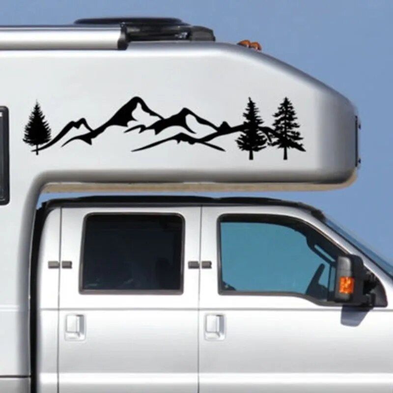 reflective mountain and tree landscape car decal, view 5 - MRSLM