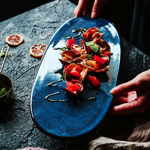oval ceramic sushi sashimi plate - MRSLM