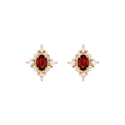 garnet zircon stud earrings, view 2 - MRSLM