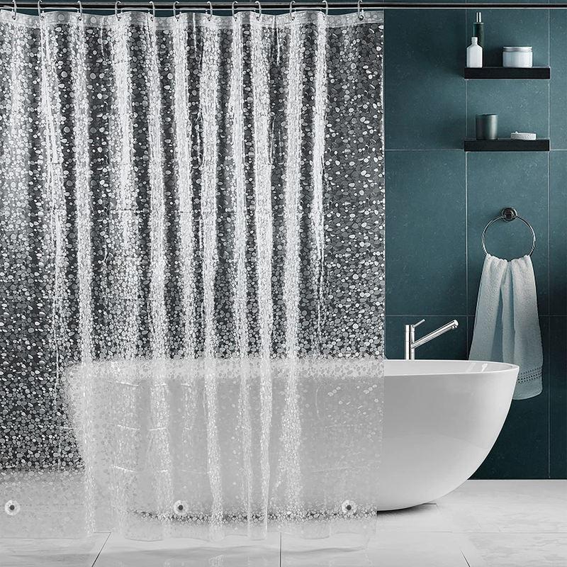 cobblestone geometric waterproof shower curtain - MRSLM