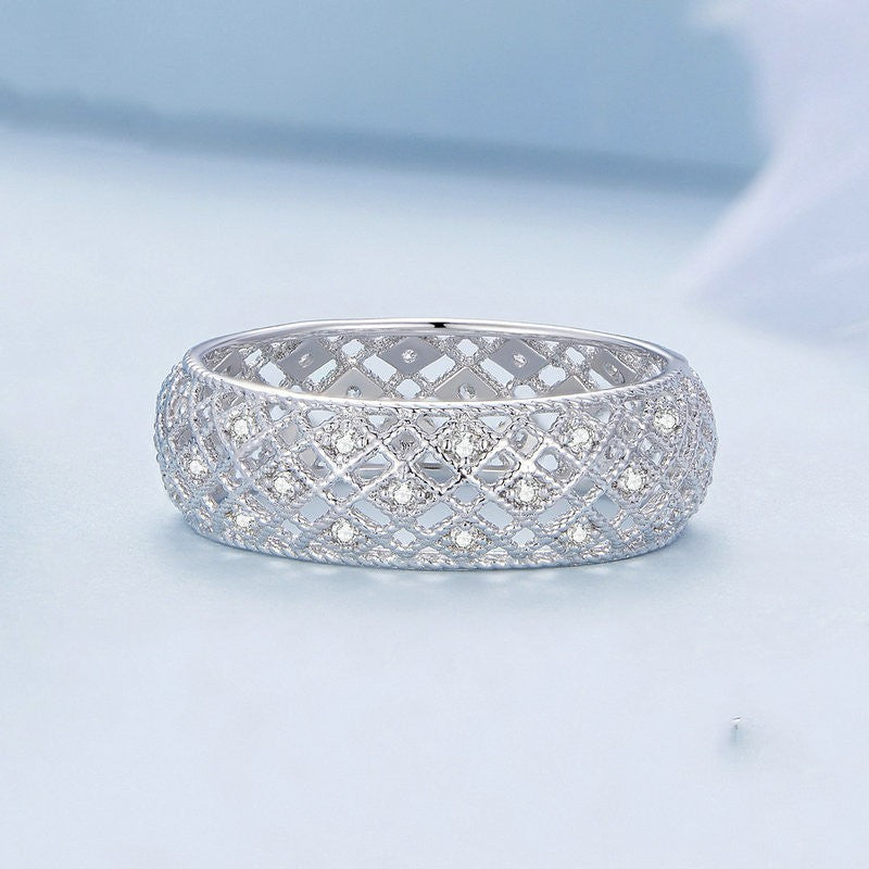 s925 silver mesh wide ring, view 6 - MRSLM