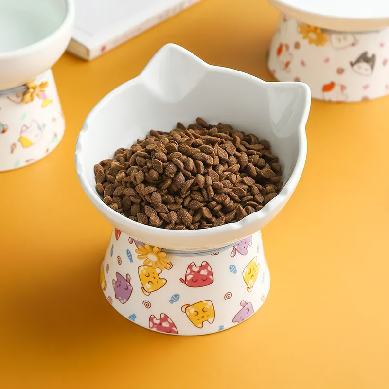 elevated ceramic cat bowl, view 10 - MRSLM