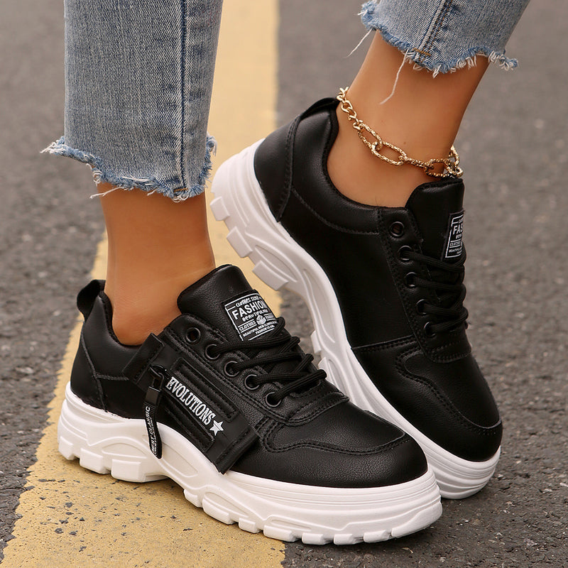 Side-zipper lace-up sneakers, view 10 - MRSLM