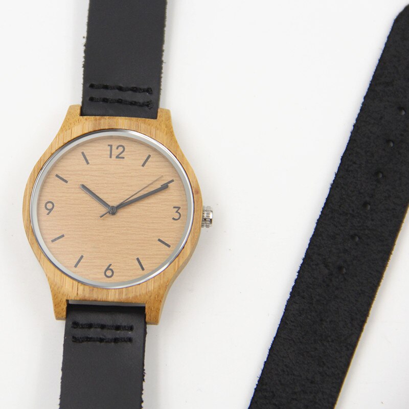 women's natural bamboo wood watch, view 7 - MRSLM