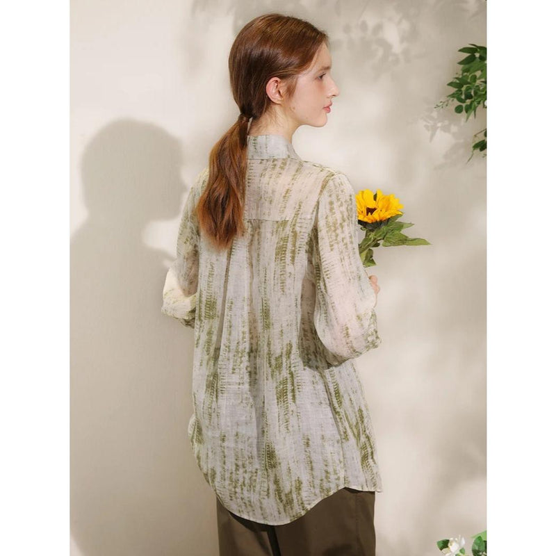 floral ramie blouse, view 11 - MRSLM