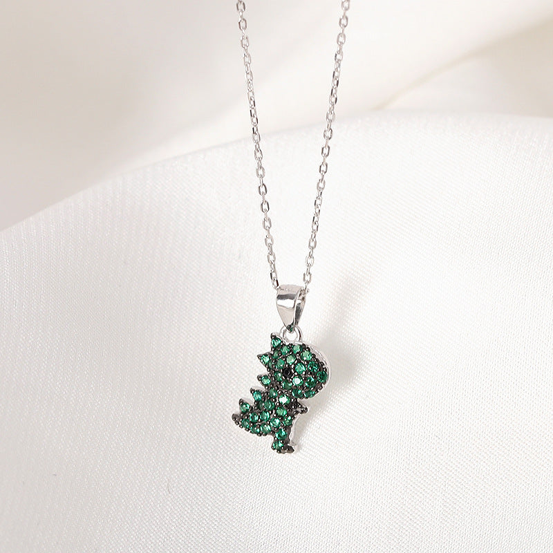 Sterling silver dinosaur pendant necklace, view 5 - MRSLM