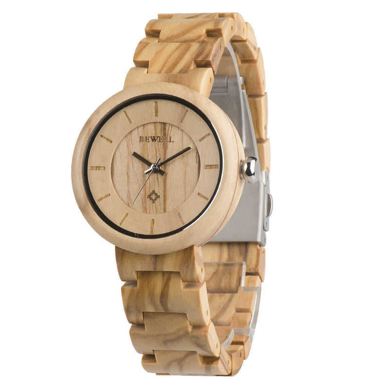 bamboo wood ladies quartz watch - MRSLM