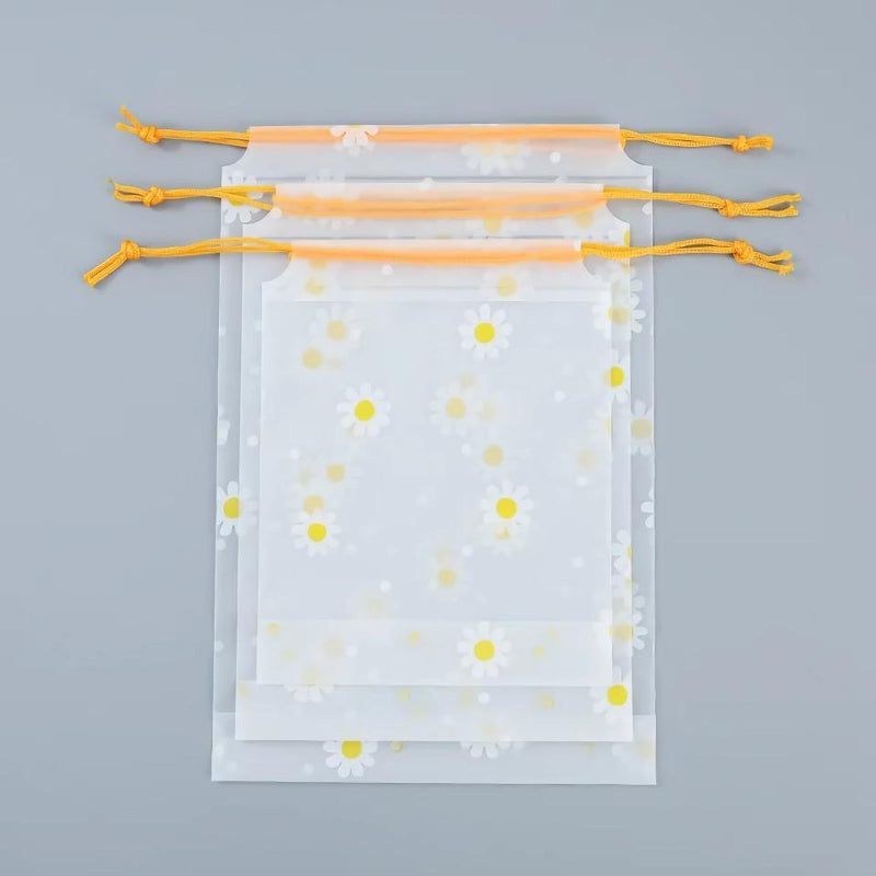 Cute Daisy Portable Waterproof Travel Shoe Storage Bag with Drawstring