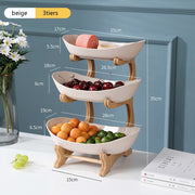 partitioned oval tiered serving plates, view 5 - MRSLM
