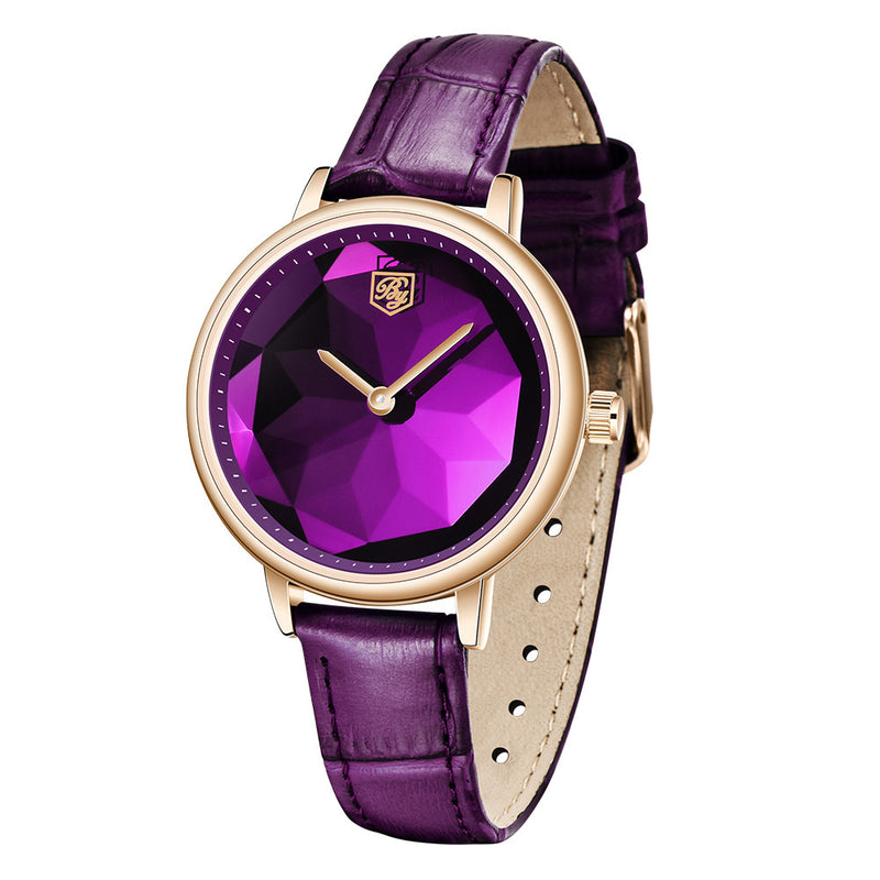 casual ladies quartz watch leather strap, view 8 - MRSLM