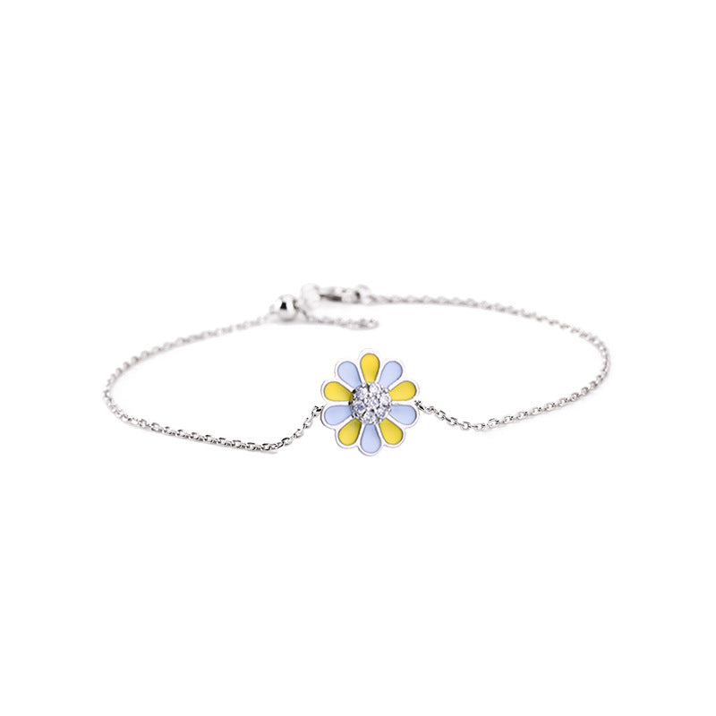 sun flower 925 silver bracelet, view 7 - MRSLM