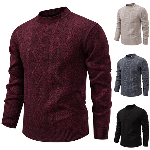 Men's warm crew neck knit sweater - MRSLM