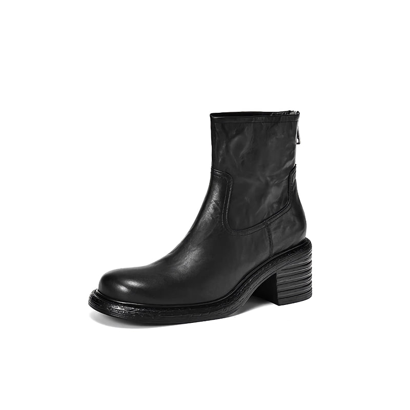 women's leather ankle boots, view 2 - MRSLM